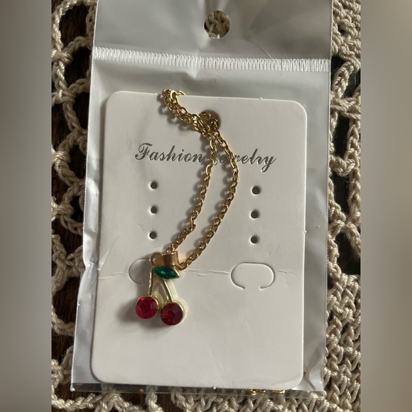 Cherries 🍒 Paris French Style Pendant and Earrings set - Picture 2 of 5